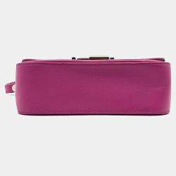 Fendi Pink Leather Baguette Cross Bag