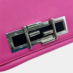 Fendi Pink Leather Baguette Cross Bag