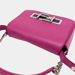 Fendi Pink Leather Baguette Cross Bag