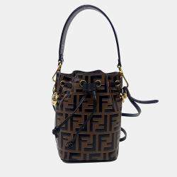 Fendi Brown Leather Montresor Mini Bucket Bag