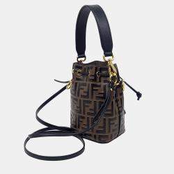 Fendi Brown Leather Montresor Mini Bucket Bag