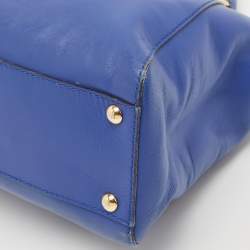 Fendi Blue Leather Regular Peekaboo Top Handle Bag