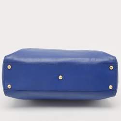 Fendi Blue Leather Regular Peekaboo Top Handle Bag