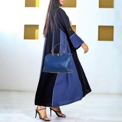 Fendi Blue Leather Regular Peekaboo Top Handle Bag