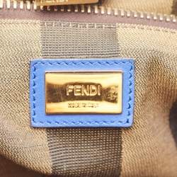 Fendi Blue Leather Regular Peekaboo Top Handle Bag