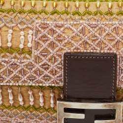 مملوكة مسبقًا Fendi Multicolor Beads and Leather Baguette Bag