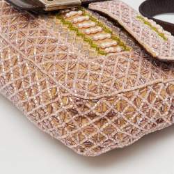 مملوكة مسبقًا Fendi Multicolor Beads and Leather Baguette Bag