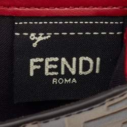Fendi Brown/Red Zucca Leather F is Fendi Trifold Wallet