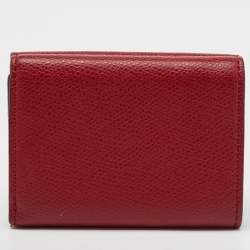 Fendi Brown/Red Zucca Leather F is Fendi Trifold Wallet