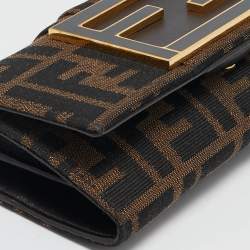Fendi Tobacco Zucca Canvas FF Logo Continental Wallet