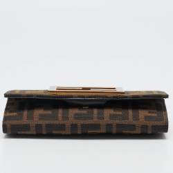 Fendi Tobacco Zucca Canvas FF Logo Continental Wallet