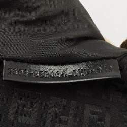 Fendi Black Zucchino Fabric and Leather Small Chef Pocket Shoulder Bag