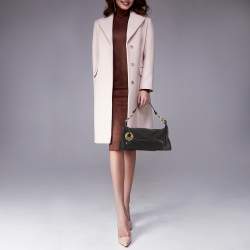Fendi Black Zucchino Fabric and Leather Small Chef Pocket Shoulder Bag