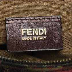 Fendi Brown Zucca Floral Print Canvas and Leather Chef Shoulder Bag