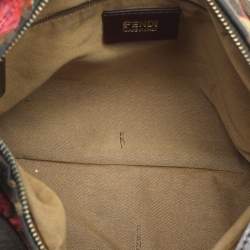 Fendi Brown Zucca Floral Print Canvas and Leather Chef Shoulder Bag