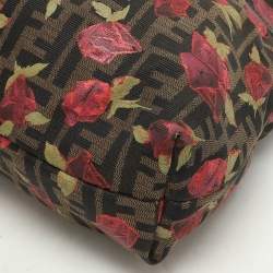 Fendi Brown Zucca Floral Print Canvas and Leather Chef Shoulder Bag