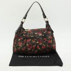 Fendi Brown Zucca Floral Print Canvas and Leather Chef Shoulder Bag