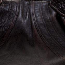 Pre Owned حقيبة فندي سباي كبيرة جلد بنية داكنة