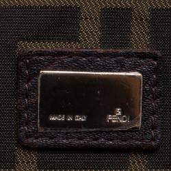 Pre Owned حقيبة فندي سباي كبيرة جلد بنية داكنة