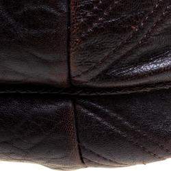 Pre Owned حقيبة فندي سباي كبيرة جلد بنية داكنة