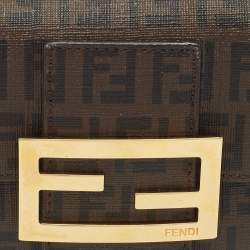 Pre Owned Fendi Brown Zucchino Coated Canvas Forever Continental Wallet