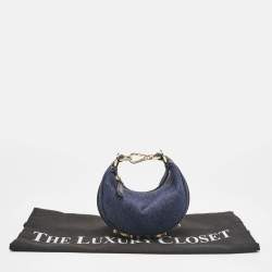 مملوكة مسبقًا Fendi Blue Denim Nano Fendigraphy Hobo