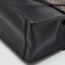 Fendi Black/Brown Zucca Embossed Leather Grace Flip Convertible Tote