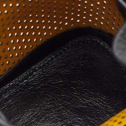 Fendi Black/Tan Perforated Leather Mini Mon Tresor Bucket Bag