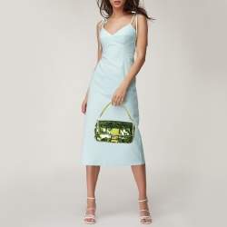 Fendi Green Sequins Paillettes Medium Sex and The City Baguette Bag