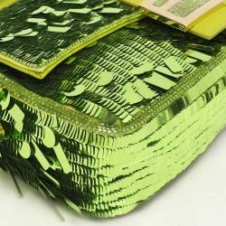 Fendi Green Sequins Paillettes Medium Sex and The City Baguette Bag