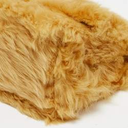 Fendi Yellow Fur Kan U Top Handle Bag