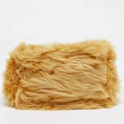 Fendi Yellow Fur Kan U Top Handle Bag