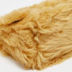 Fendi Yellow Fur Kan U Top Handle Bag