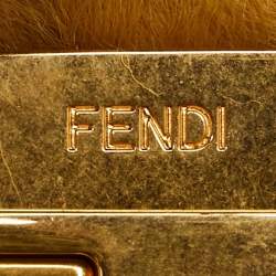 Fendi Yellow Fur Kan U Top Handle Bag