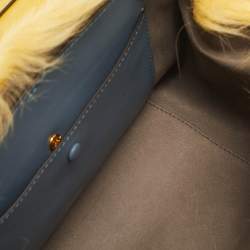 Fendi Yellow Fur Kan U Top Handle Bag
