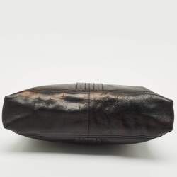 Fendi Black Leather Maxi Baguette Flap Shoulder Bag