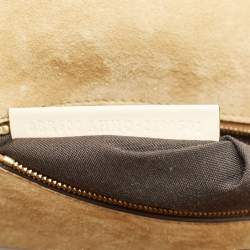 Pre Owned Fendi Cream Leather Medium Studded Baguette Bag