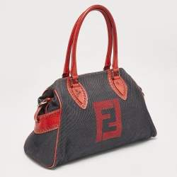 Fendi Red/Blue Denim Chef Du Jour Satchel