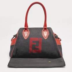 Fendi Red/Blue Denim Chef Du Jour Satchel