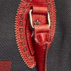 Fendi Red/Blue Denim Chef Du Jour Satchel