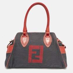 Fendi Red/Blue Denim Chef Du Jour Satchel
