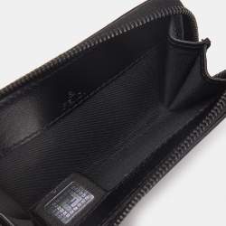 Fendi Black Zucchino Fabric and Leather Zip Coin Purse