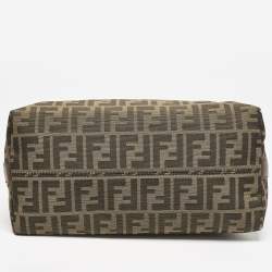 Fendi Tobacco Canvas and Leather Small Hobo