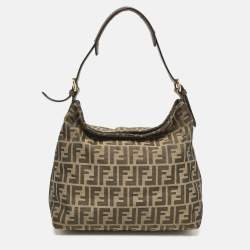 Fendi Tobacco Canvas and Leather Small Hobo