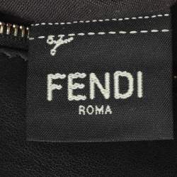 Fendi Black/Brown Zucca Leather Small Runaway Shoulder Bag