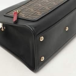 Fendi Black/Brown Zucca Leather Small Runaway Shoulder Bag