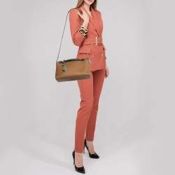 Fendi Brown/Green Leather Small By The Way Bag