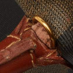 Fendi Brown/Black Coated Canvas and Leather Pequin Satchel