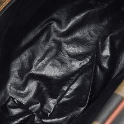 Fendi Brown/Black Coated Canvas and Leather Pequin Satchel