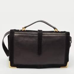 Fendi Black Leather and Suede Classico No.1 Top Handle Bag